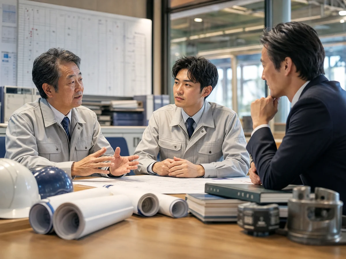 設備工事会社の事業承継と引き継ぎ会議の写真