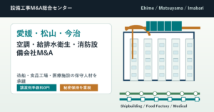 愛媛・松山・今治の造船・食品工場・医療施設向け空調・給排水衛生・消防設備会社M&Aで四国の保守人材を承継する会社売却